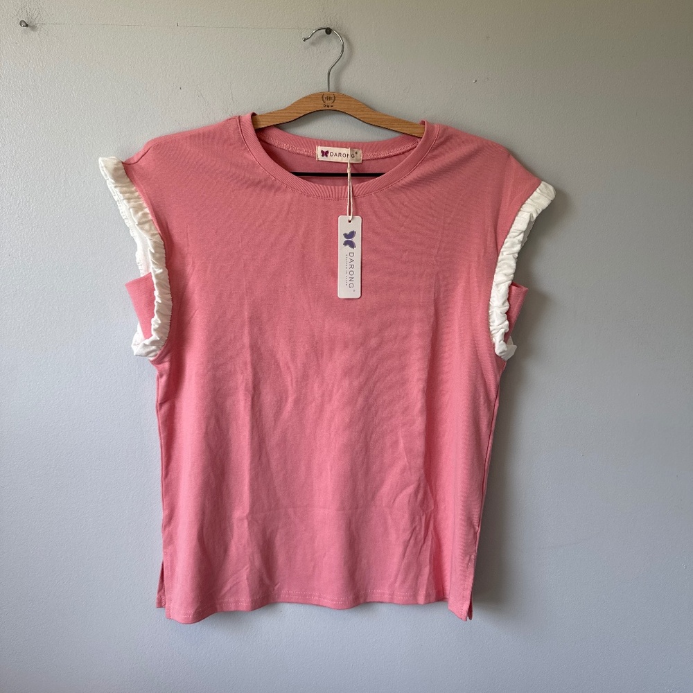 Darong super cute ruffle sleeve t shirt
